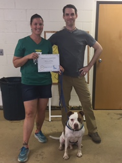 Monica and King with Nosework instructor Jason