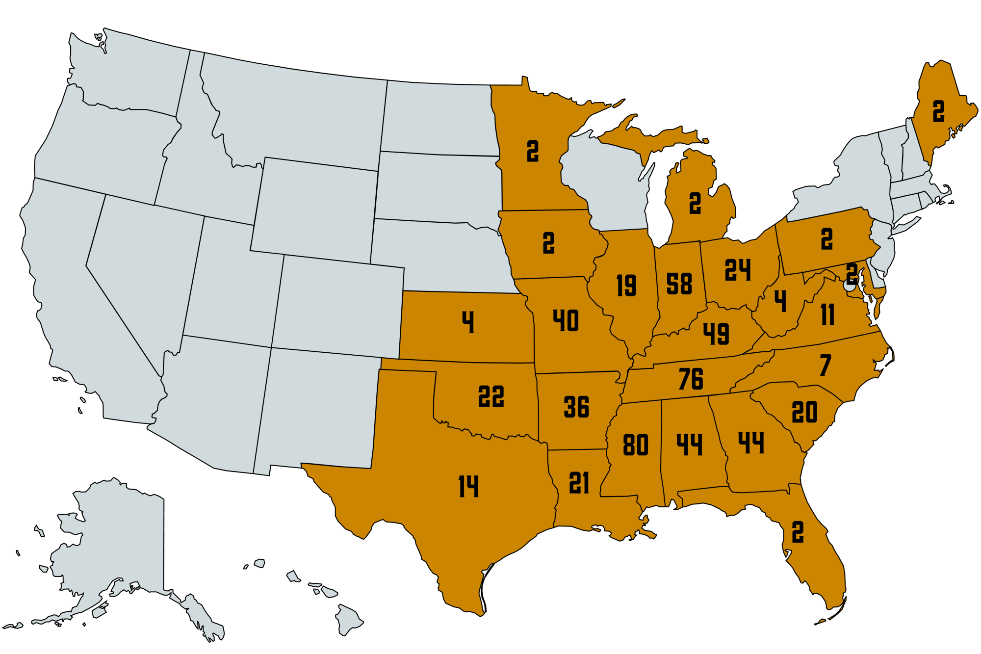 Winter Classic Entries by State
